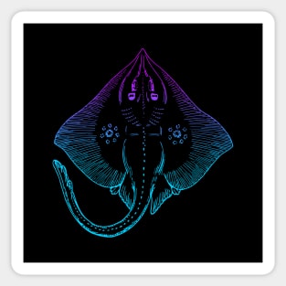 Stingray Drawing Gradient Sticker